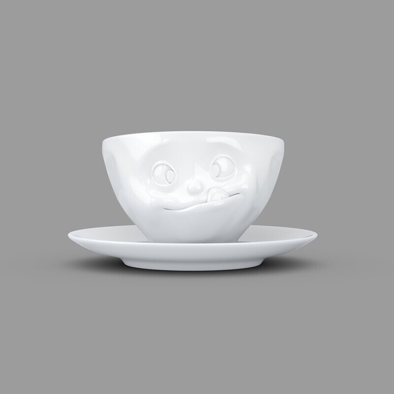 Kaffeetasse "lecker" 200ml, weiß