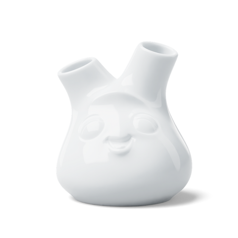 Vase "kess", weiß,  2 Öffnungen, H10 x B8cm