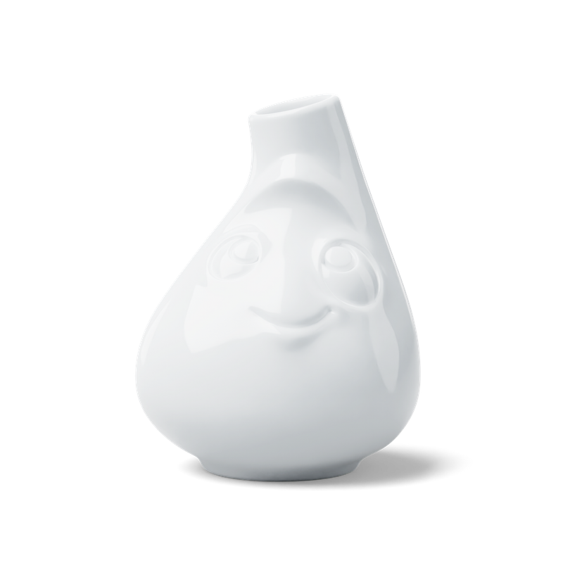 Vase "putzig" weiß, H10 x B7cm