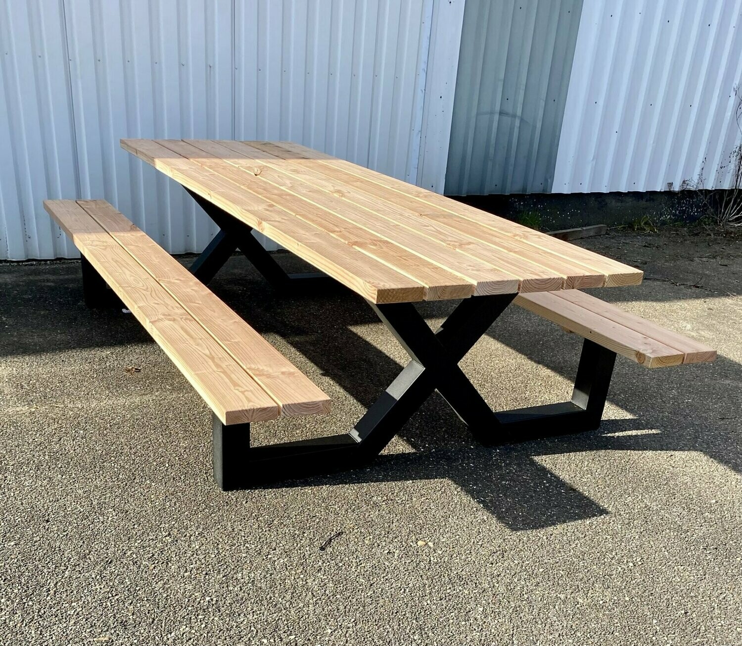 Picknick tafel industrieel X poot