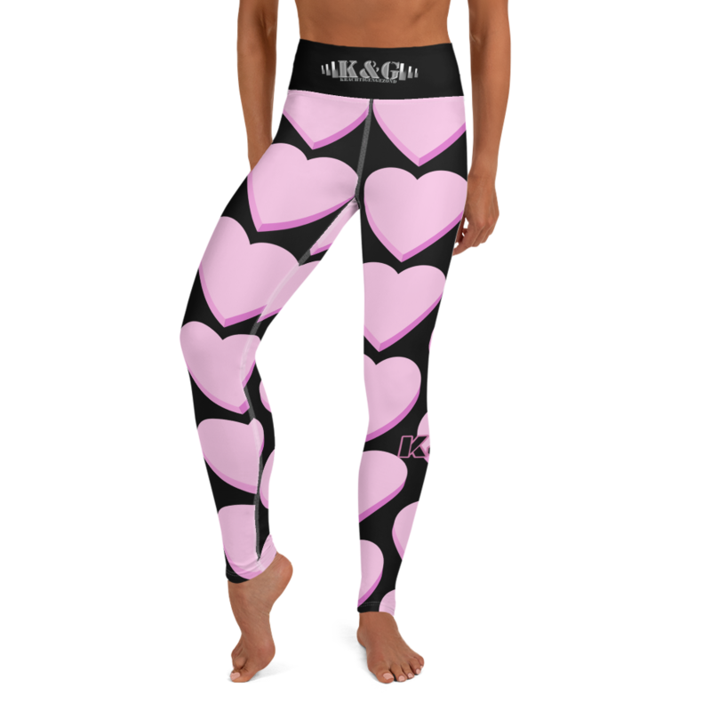 K&G Yoga Legging zwart met roze hartprints