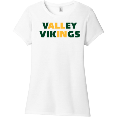 Women&#39;s White Valley Vikings Short Sleeve T-Shirt