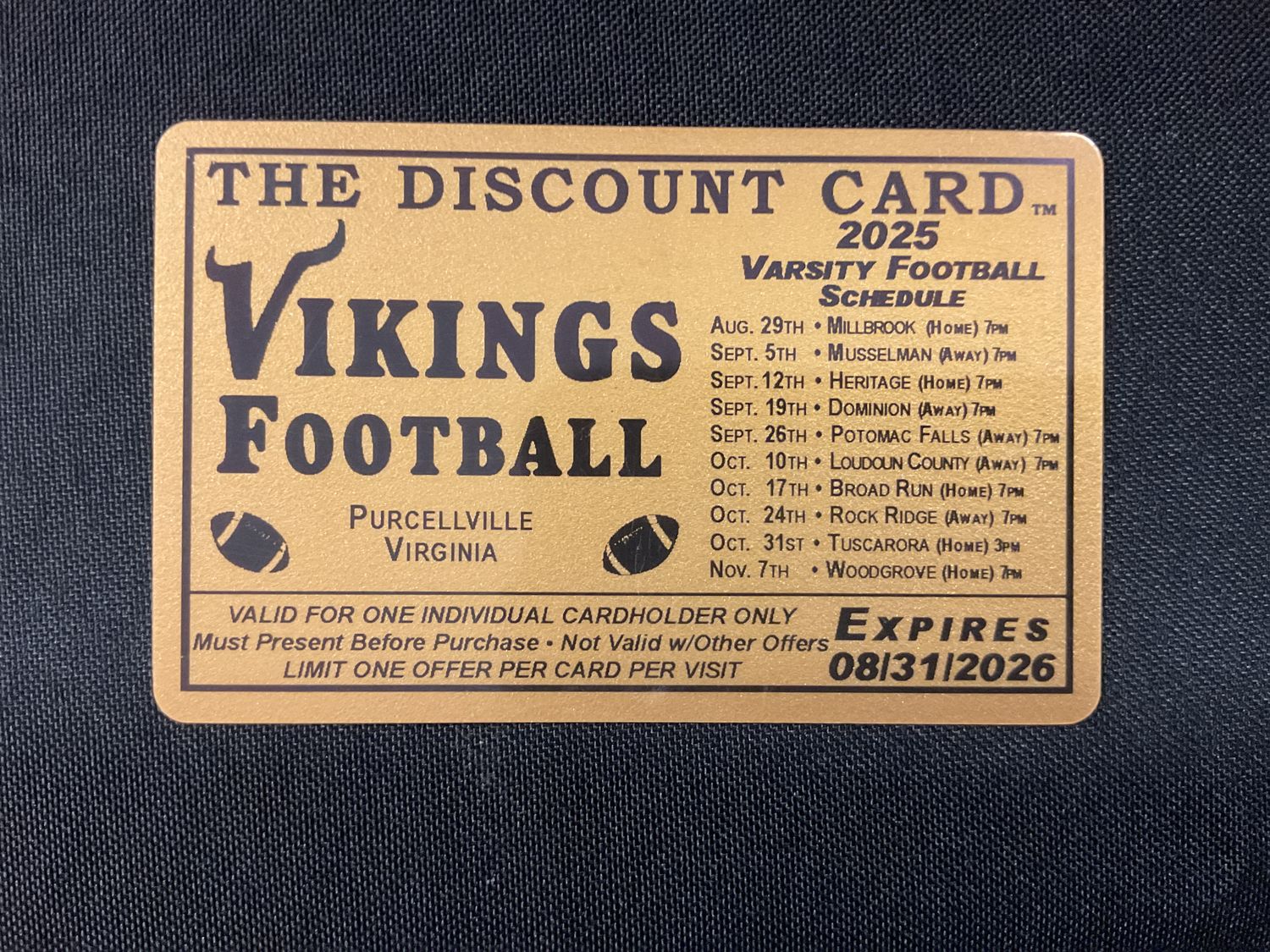 2025-2026 Valley Restaurant Discount cards
