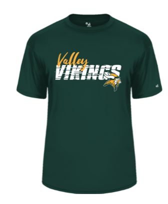 Short Sleeve T-Shirt (Dark Green /Valley Vikings)