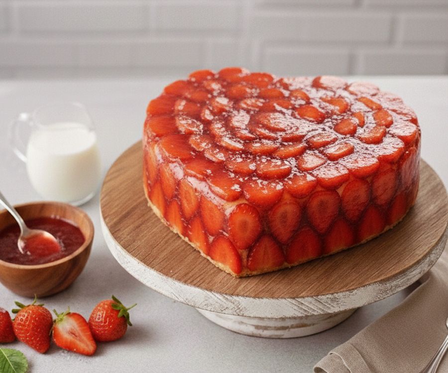 Strawberry Heart Cake