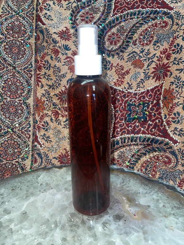 8 oz Amber Bottle w Atom - Plastic