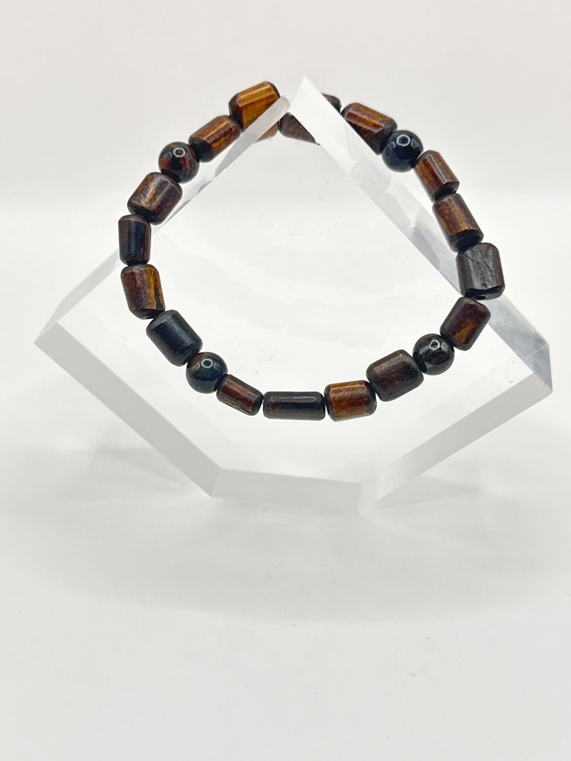 Wood / Tiger&#39;s Eye Mala Bracelet