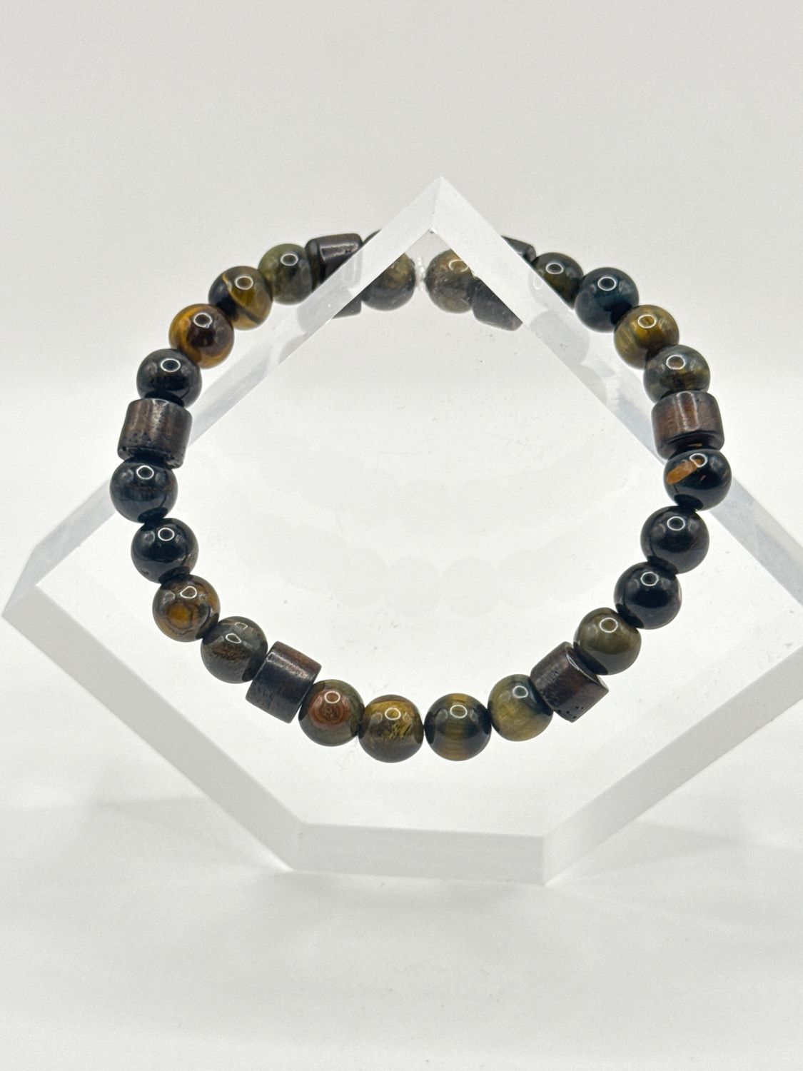 Wood /Tigers Eye Mala Bracelet