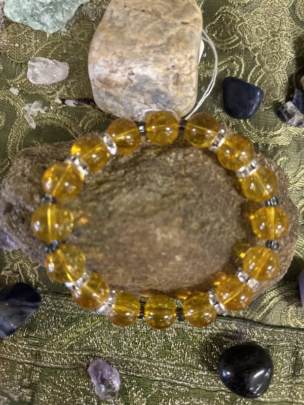 Citrine (15 beads w hematite) Intention Bracelet