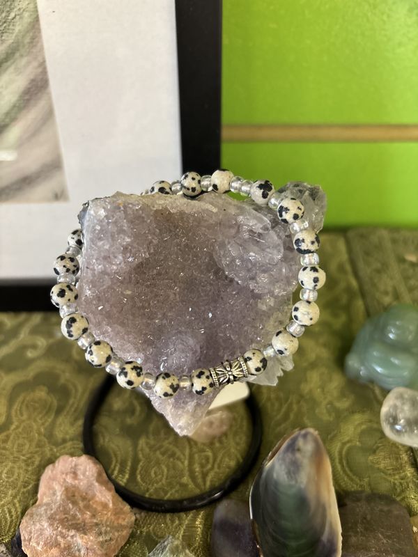 Dalmation jasper Mala Bracelet