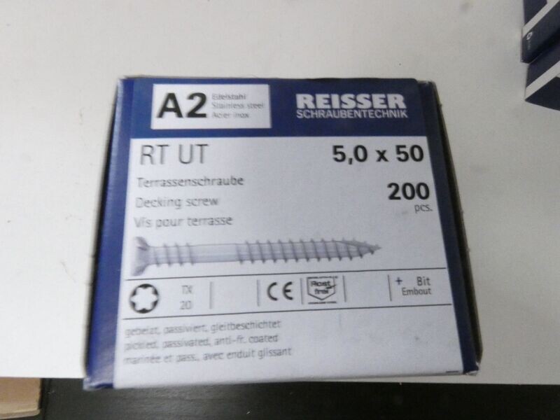Terrassenschrauben 5,0 x 50 mm, A2, 200 Stück Terrassenschrauben 5,0 x 50 mm, A2, 200 Stück