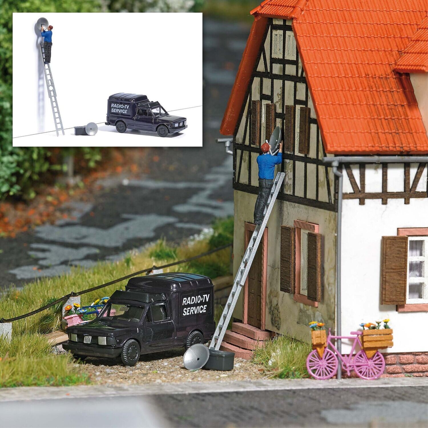Action Set Sat Schüsselausrichten für H0 von Busch