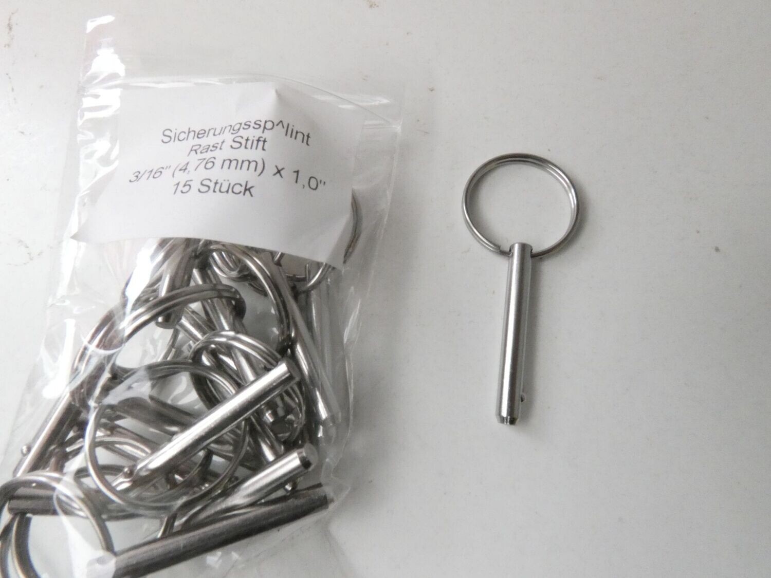 Sicherungssplint Rast Stift 3/16" (4,76 mm) x 1,0  15 Stück