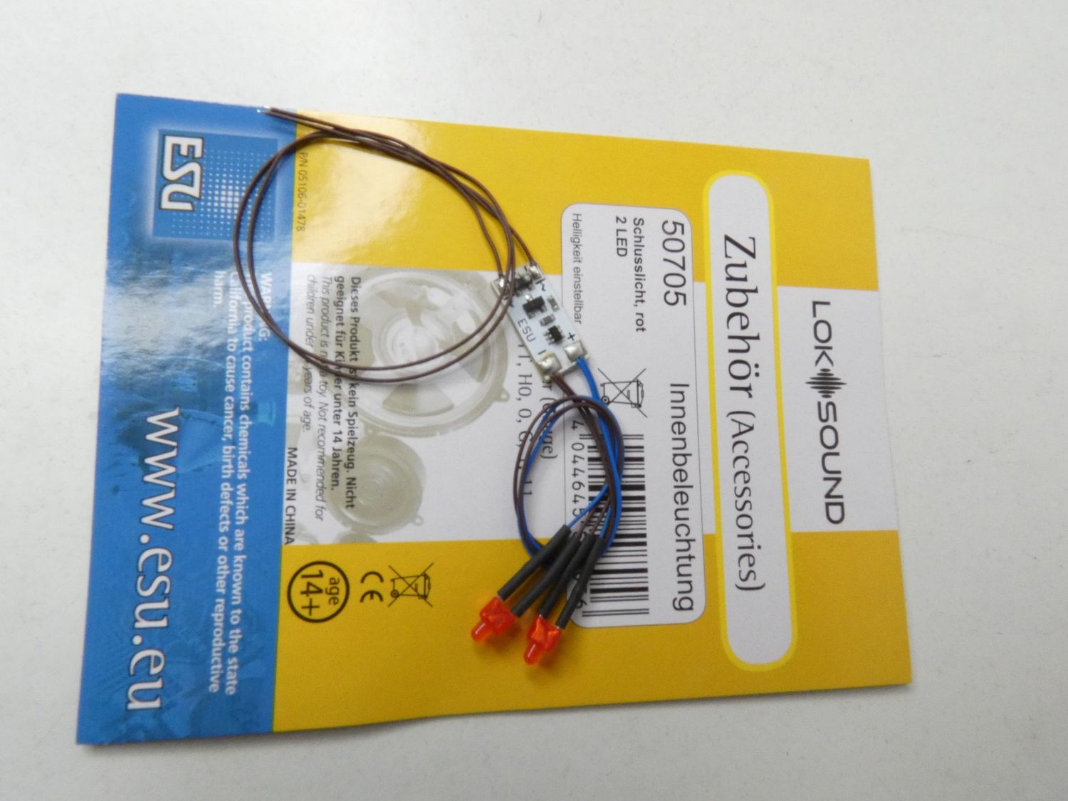 ESU Innenbeleuchtung Schlusslicht rot 2 LED