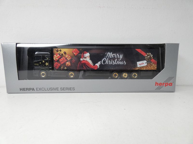 MAN eTGX GM Koffer Sattelzug MAN eTGX GM Koffer Sattelzug "Marry Chrismas" 2025 Herpa Exclusive Serie