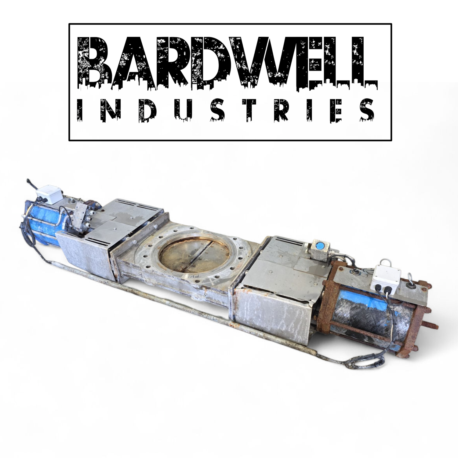 400mm 16&quot; Double gate pneumatic 316 Stainless Steel Knife Valve