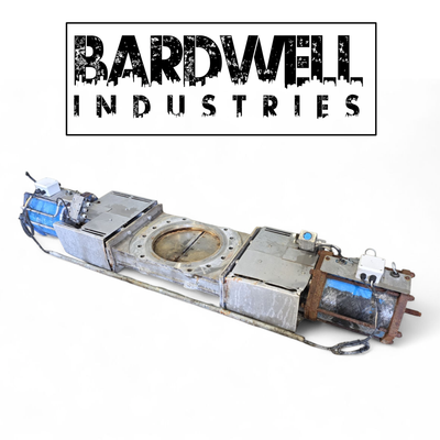 400mm 16&quot; Double gate pneumatic 316 Stainless Steel Knife Valve
