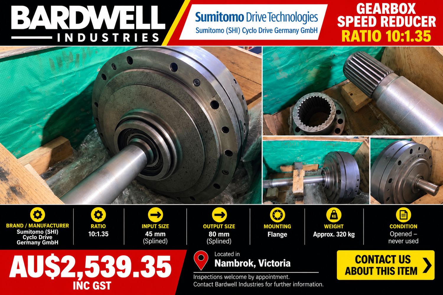 Gearbox Speed Reducer – Ratio 10:1.35