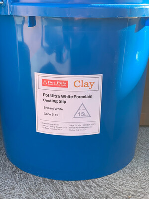 Pot Ultra White Porcelain Casting Slip – 15Litres