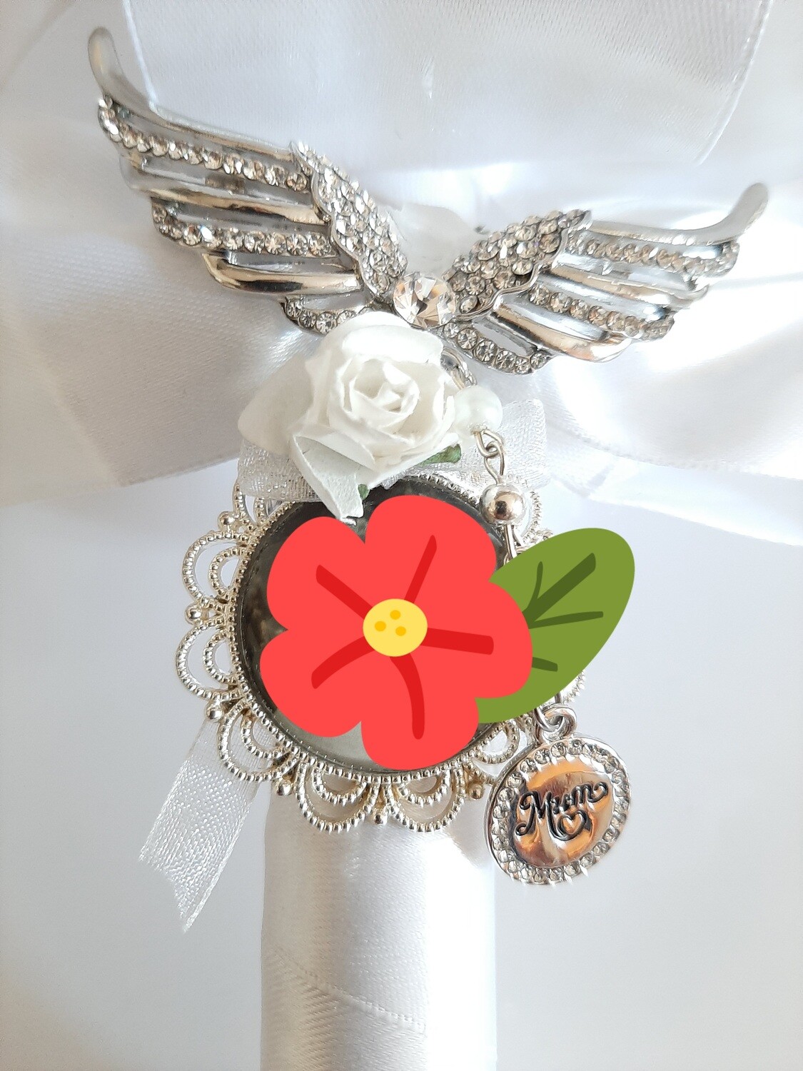 "Missed" - Angel Wing Bouquet Pin