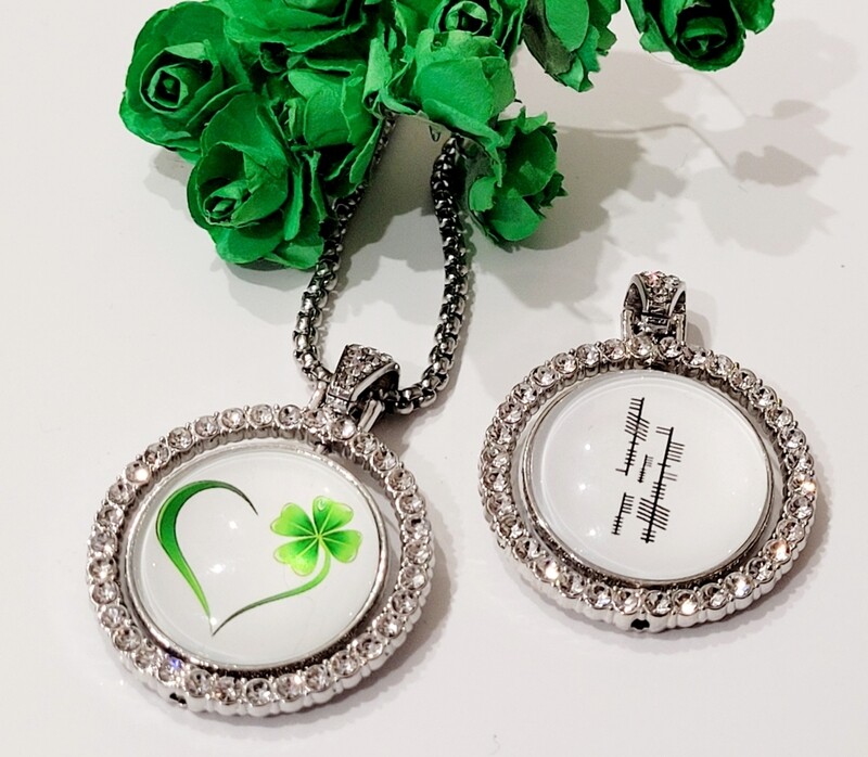 My Heart is in Ireland Rhinestone Rotation Pendant