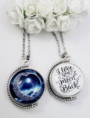 I Love You to the Moon and Back Rotation Pendant