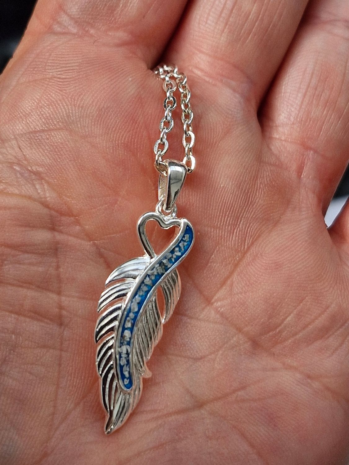 &quot;Forever&quot; -   Sterling Silver Feather Pendant