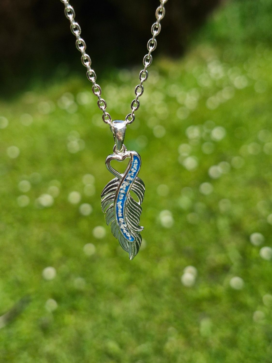 &quot;Forever&quot; -   Sterling Silver Feather Pendant