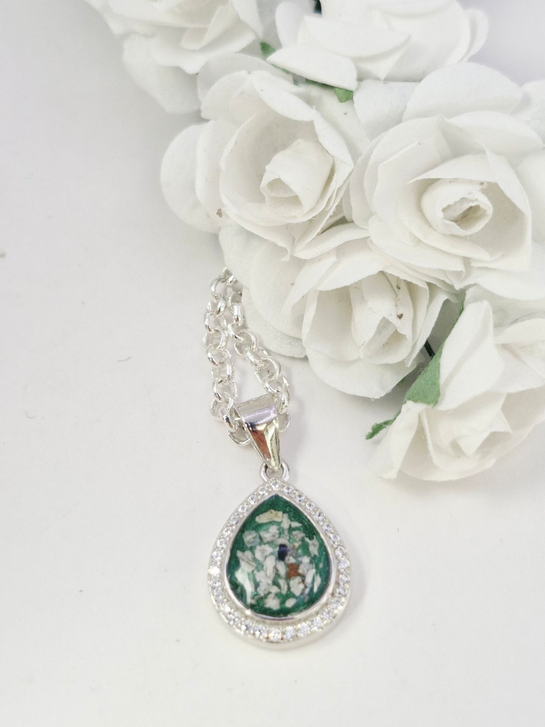 &quot;Forever&quot; -   Sterling Silver Tear Drop Pendant