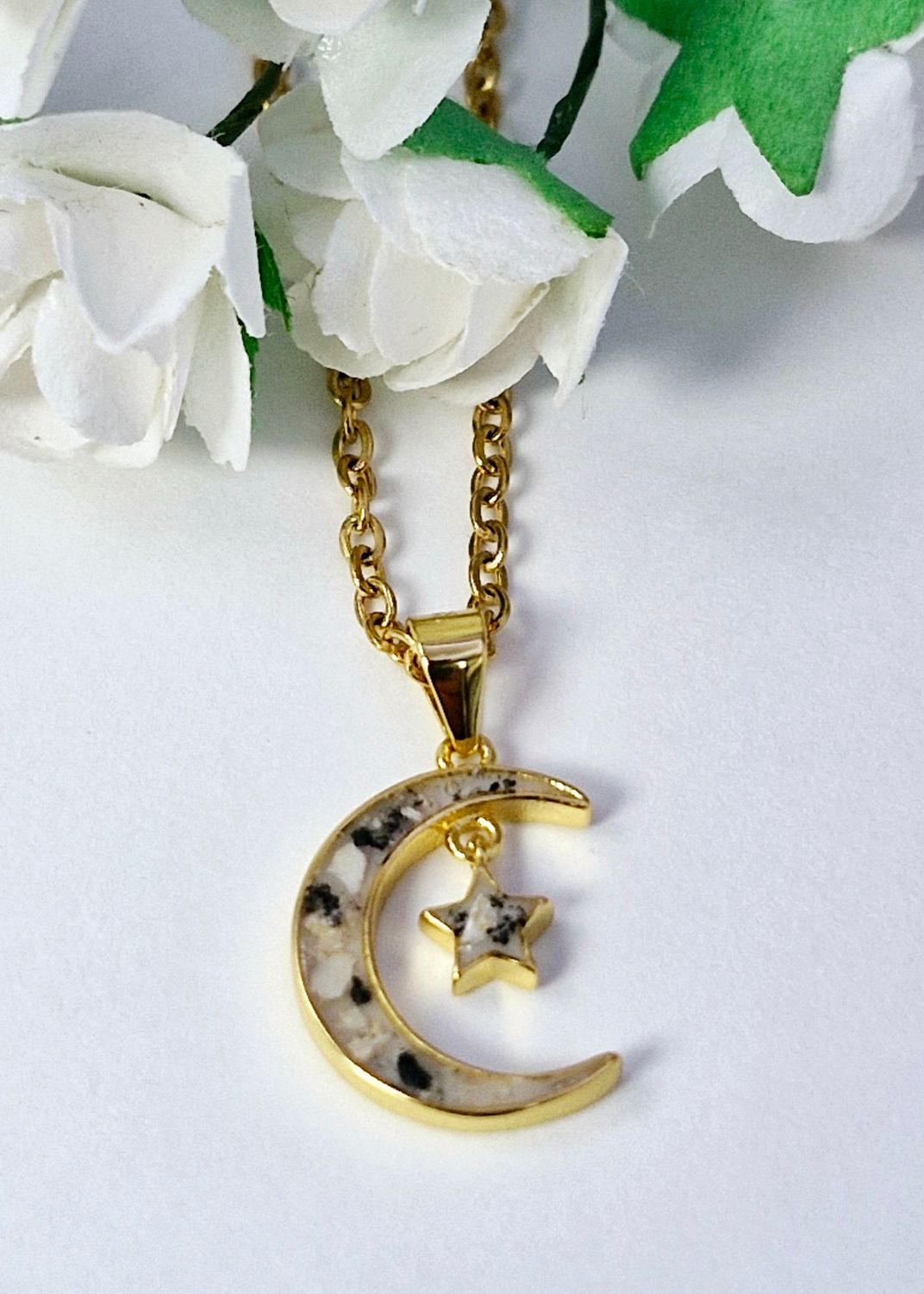 &quot;Forever&quot; -   Sterling Silver Moon and Stars Pendant