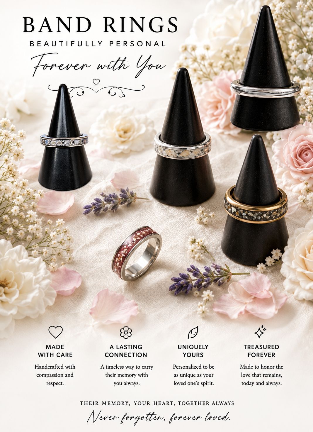 "Forever" -   " Thin Stainless Steel  Band Ring 4mm