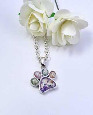 "Forever" -  Sterling Silver  Paw Pendant