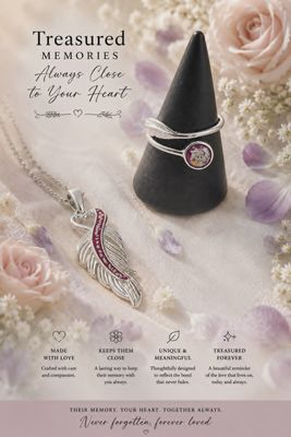 "Forever" -   Sterling Silver Feather Pendant