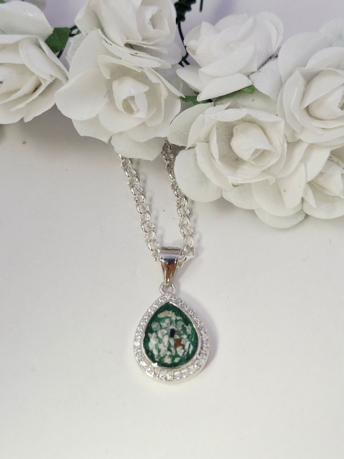 "Forever" -   Sterling Silver Tear Drop Pendant