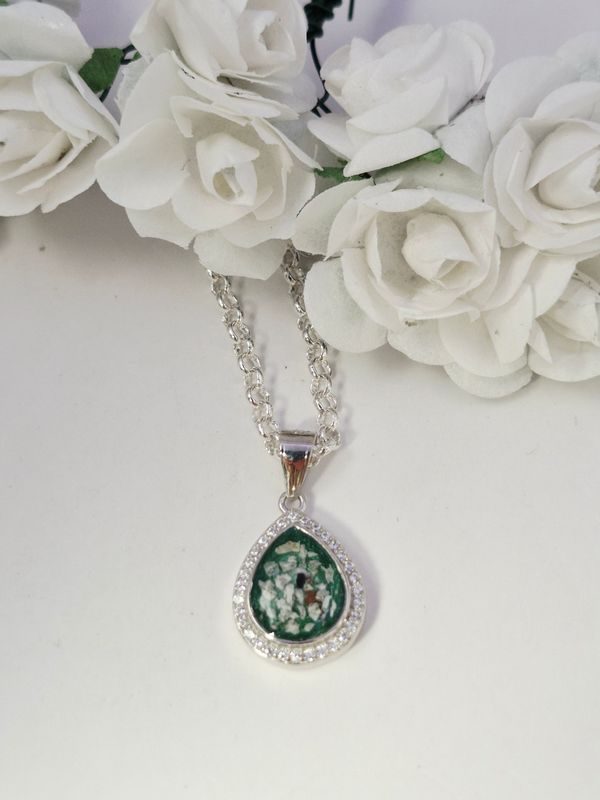 "Forever" -   Sterling Silver Tear Drop Pendant