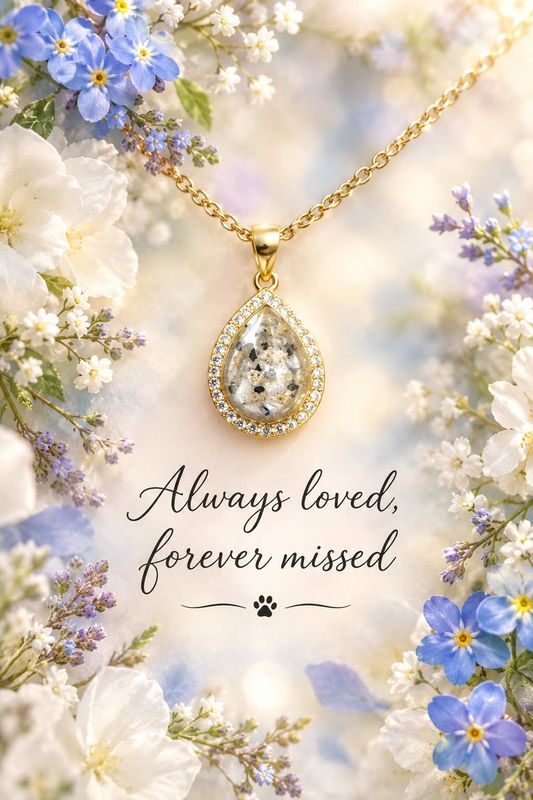 "Forever" -   Sterling Silver Tear Drop Pendant
