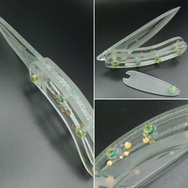 Couteau pliant original fait main - Aqua Terra