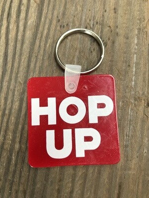 Hop Up Magazine Block Logo Key Ring