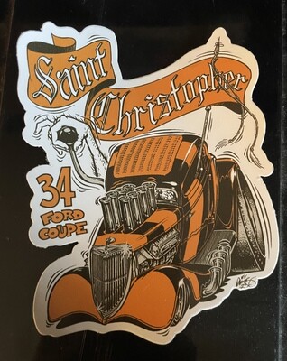 Church Equipped Saint Christopher 34 Coupe Sticker