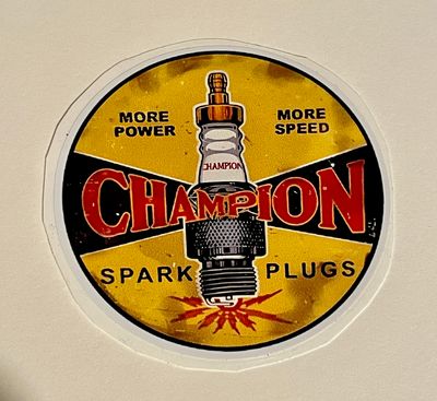 Vintage Champion Spark Plugs logo Sticker