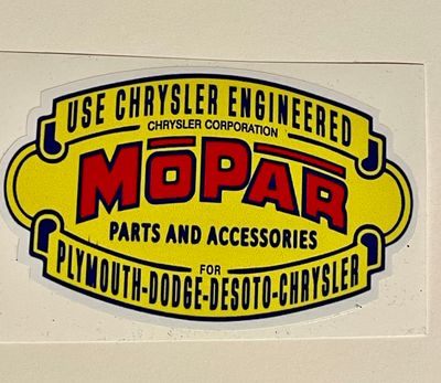 Mopar Chrysler Vintage Sticker