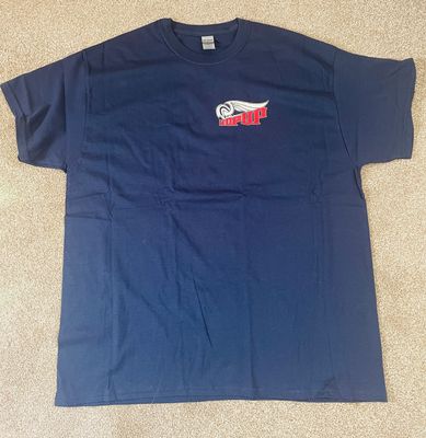 Hop Up Winged Wheel T-shirt  XL Navy Blue