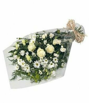 Florist Choice  White and Cream  Flat  Bouquet : From £30.00