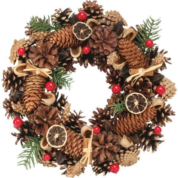 Available UK wide via post  :Artificial Readymade Wreath (Luxury) – Christmas Wreath of Plenty