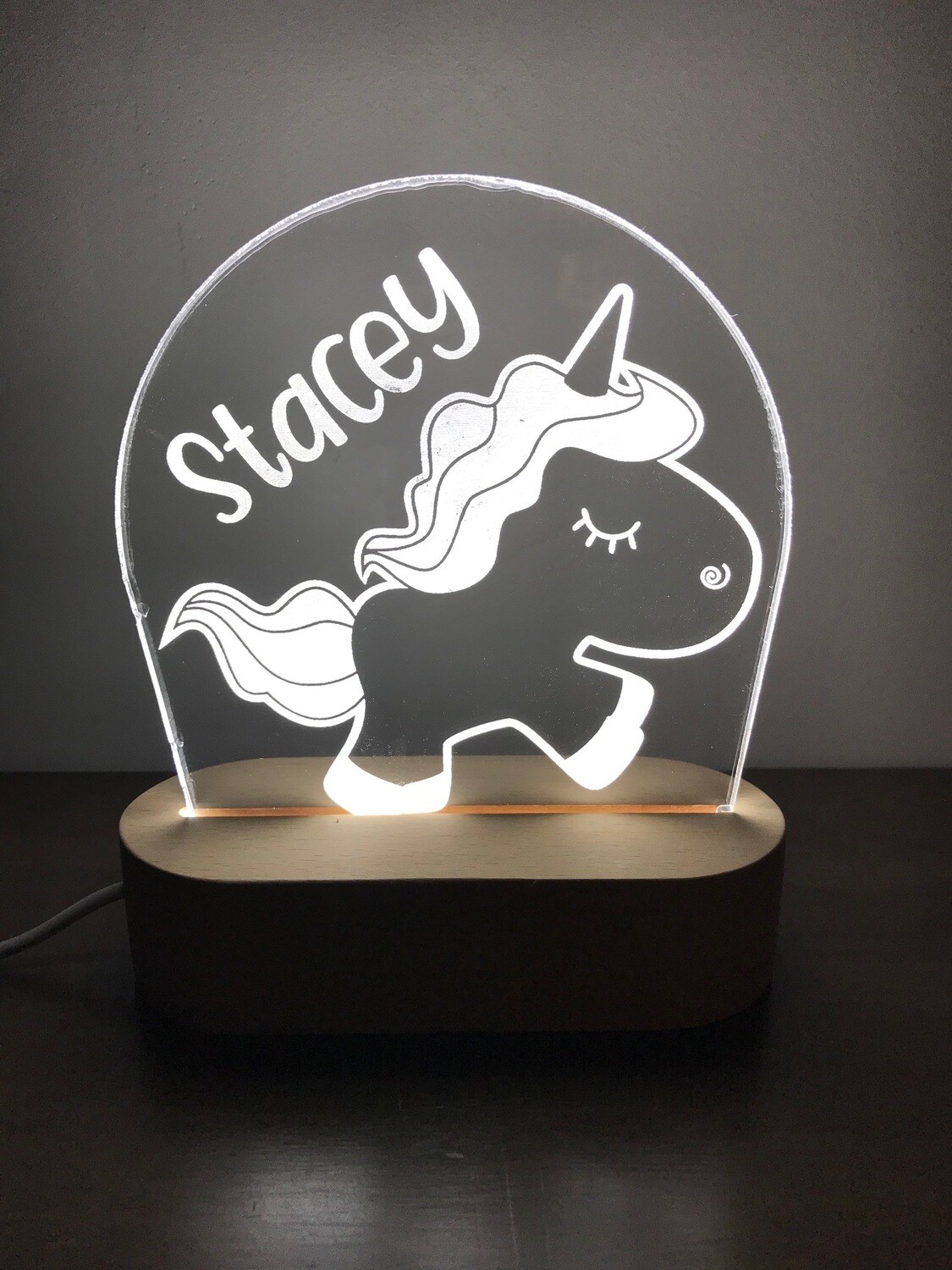 LED Unicorn with Name Lamp