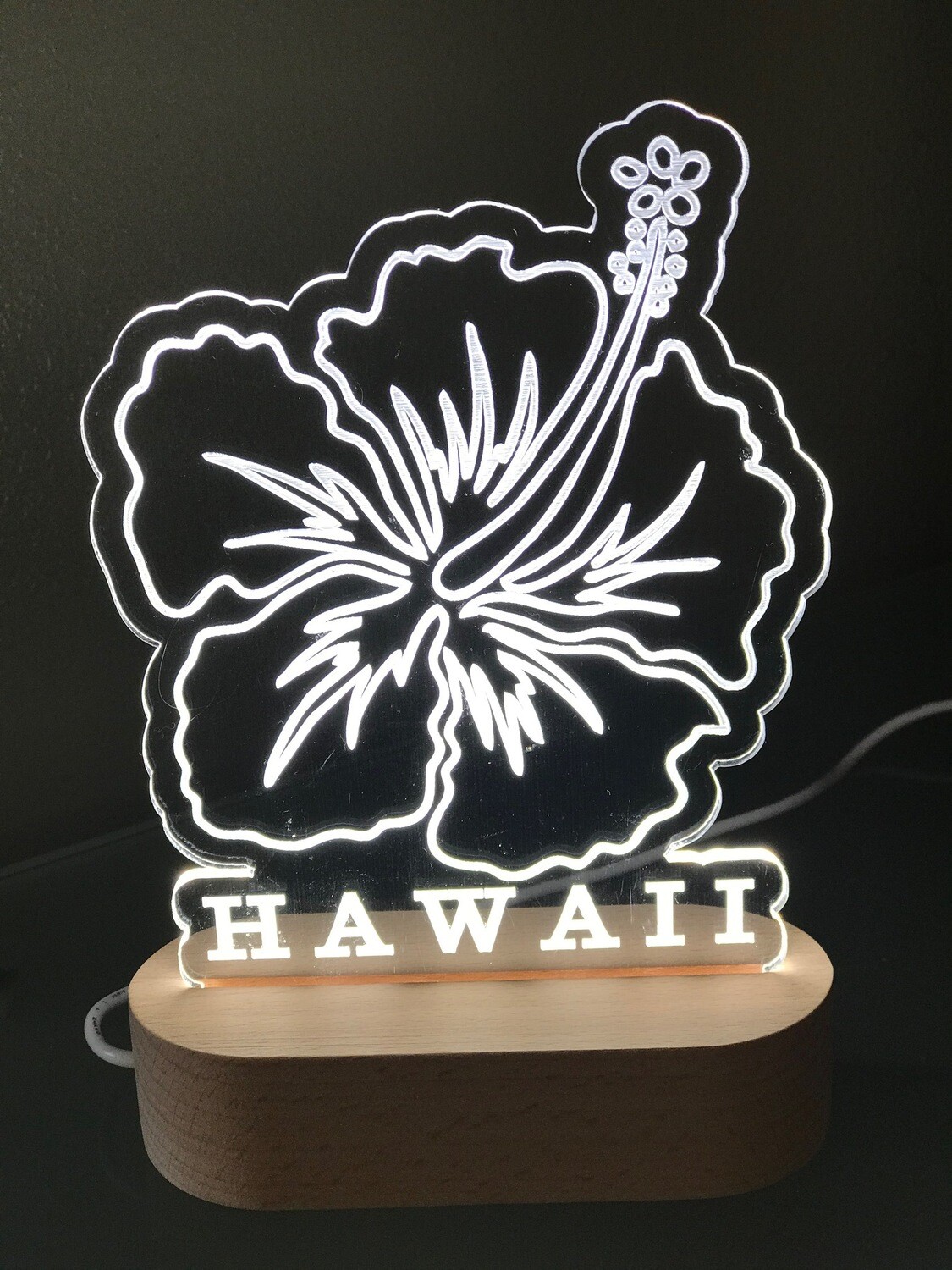 Personalized LED Hibiscus Hawaii Lamp