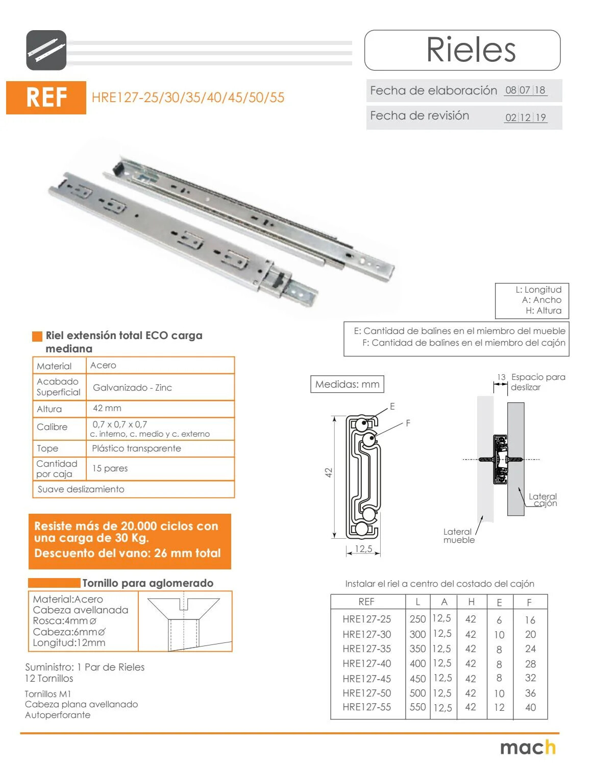 RIEL EXTENSION TOTAL LIVIANO ECONOMICO