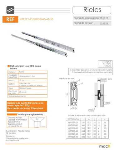 RIEL EXTENSION TOTAL LIVIANO ECONOMICO
