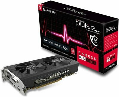 Sapphire Radeon 11265-05-20G Pulse RX 580 8GB GDDR5 Dual HDMI/ DVI-D/ Dual DP OC with Backplate (UEFI) PCI-E Graphics Card Graphic Cards