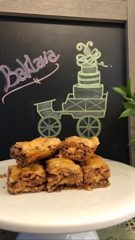 Baklava, walnut (1/4 sheet tray), serves 20 ppl